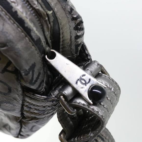 CHANEL Unlimited Shoulder Bag Nylon Silver CC Auth bs7961 - Picture 15 of 16